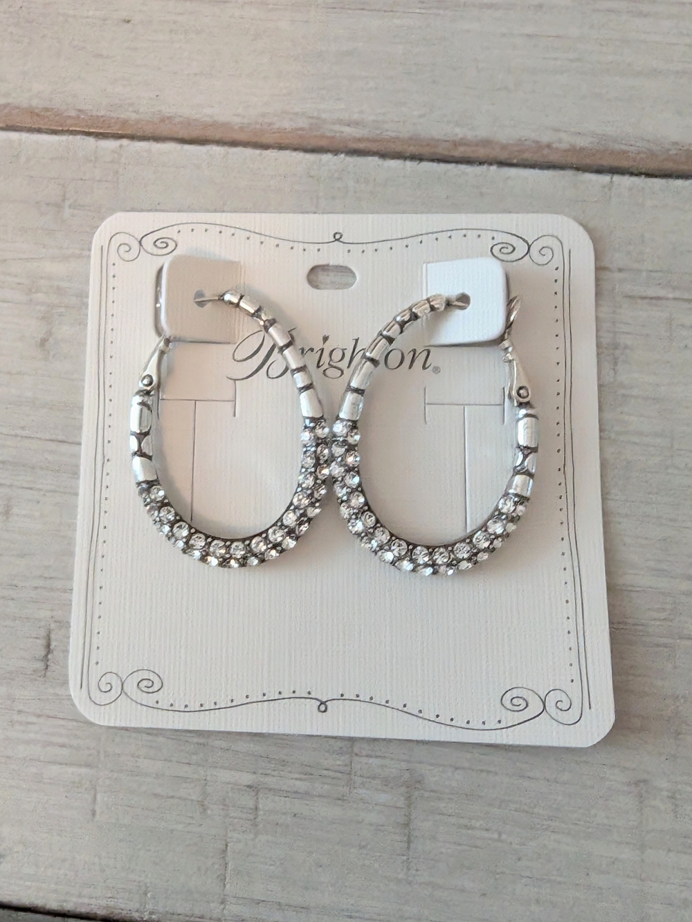 Brighton Pebble Pave Hoop Earrings
